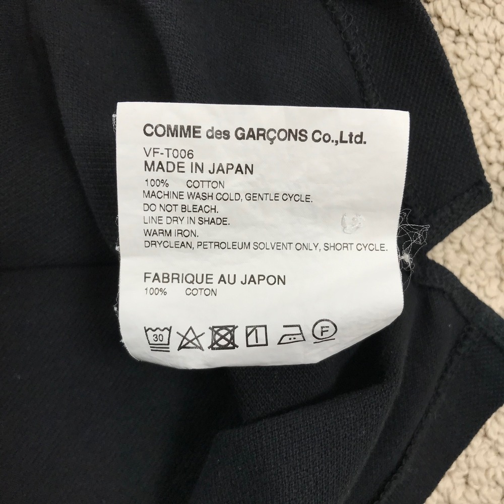 The Beatles x Comme des Garcons Polo Shirt Black Apple Logo VF-T006 Mens XL - Picture 5 of 7